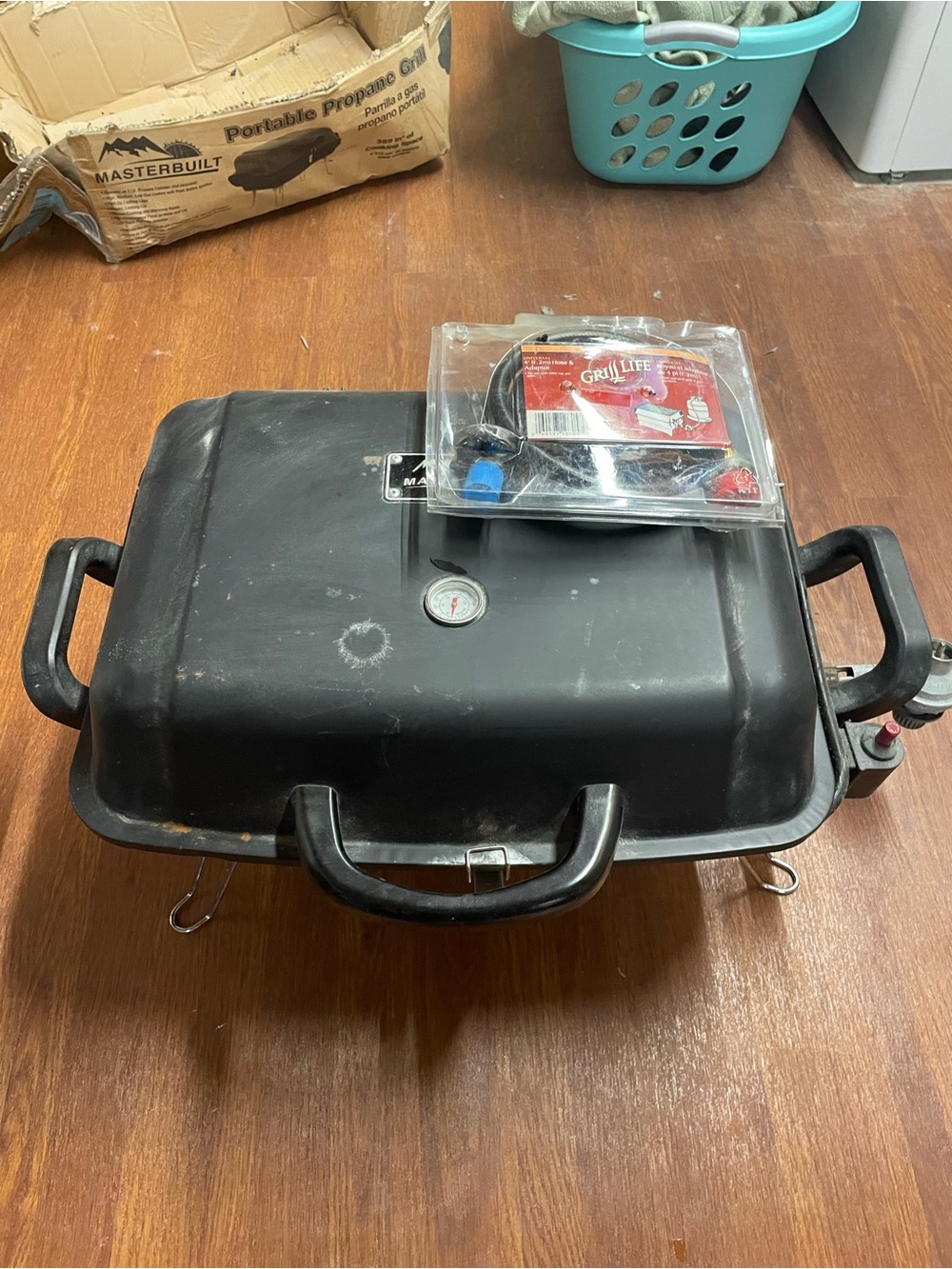 Portable Black Propane Grill with Thermometer